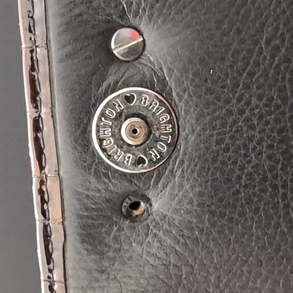 Brighton Eve Delight Women's Black/Brown Leather Small Crossbody Bag. - Picture 9 of 16